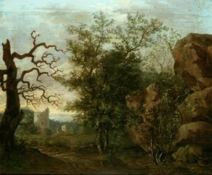 Paisagem com árvore despida